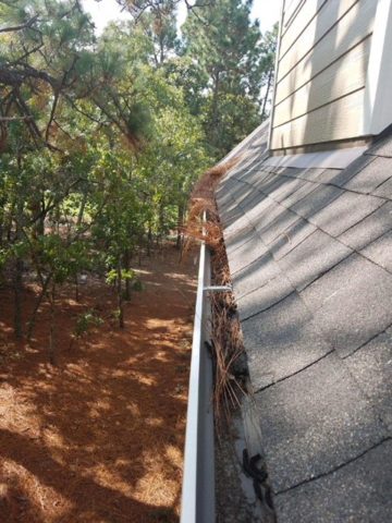 before image of dirty gutters